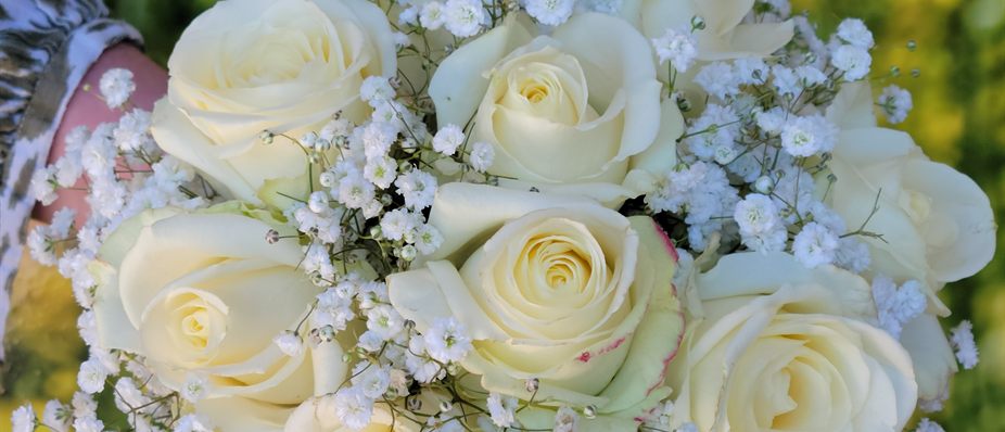 Bouquet de roses blanches de saison Cap Vert